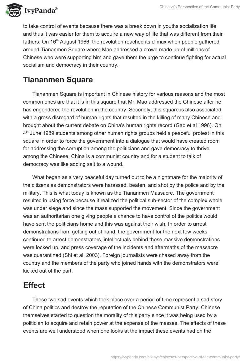 Chinese’s Perspective of the Communist Party. Page 3