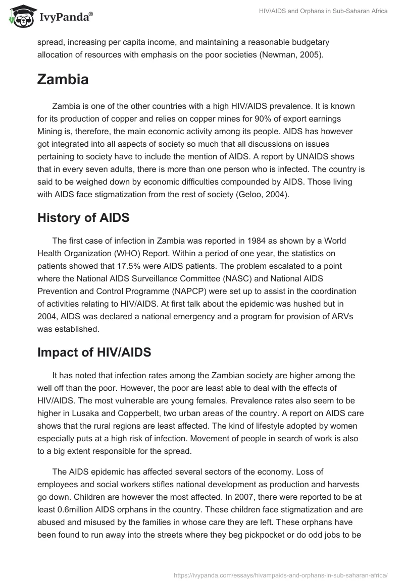 HIV/AIDS and Orphans in Sub-Saharan Africa. Page 5
