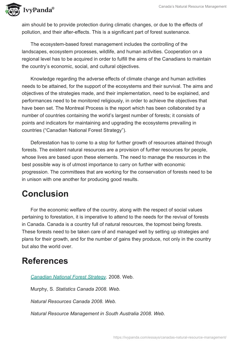 Canada’s Natural Resource Management. Page 4