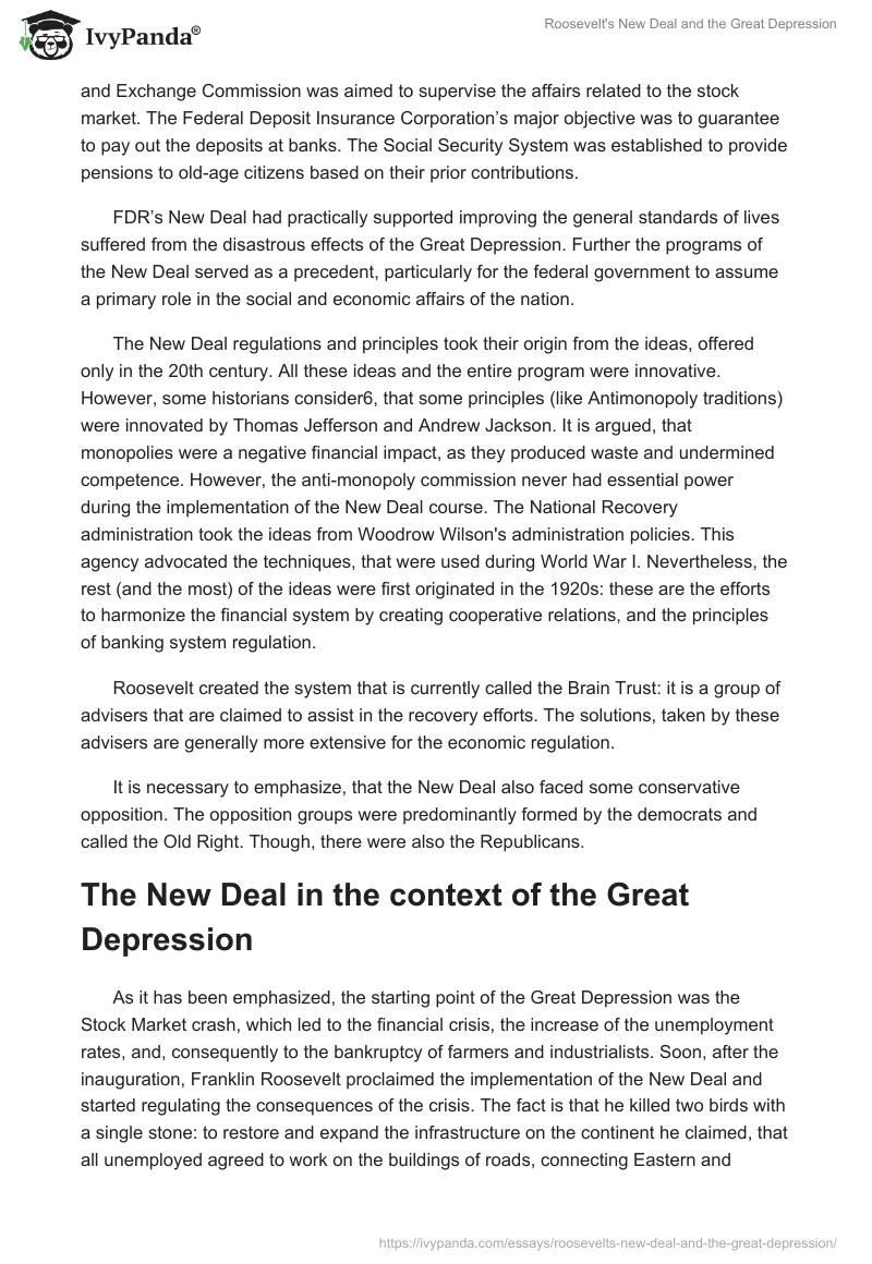 Roosevelt's New Deal and the Great Depression. Page 5