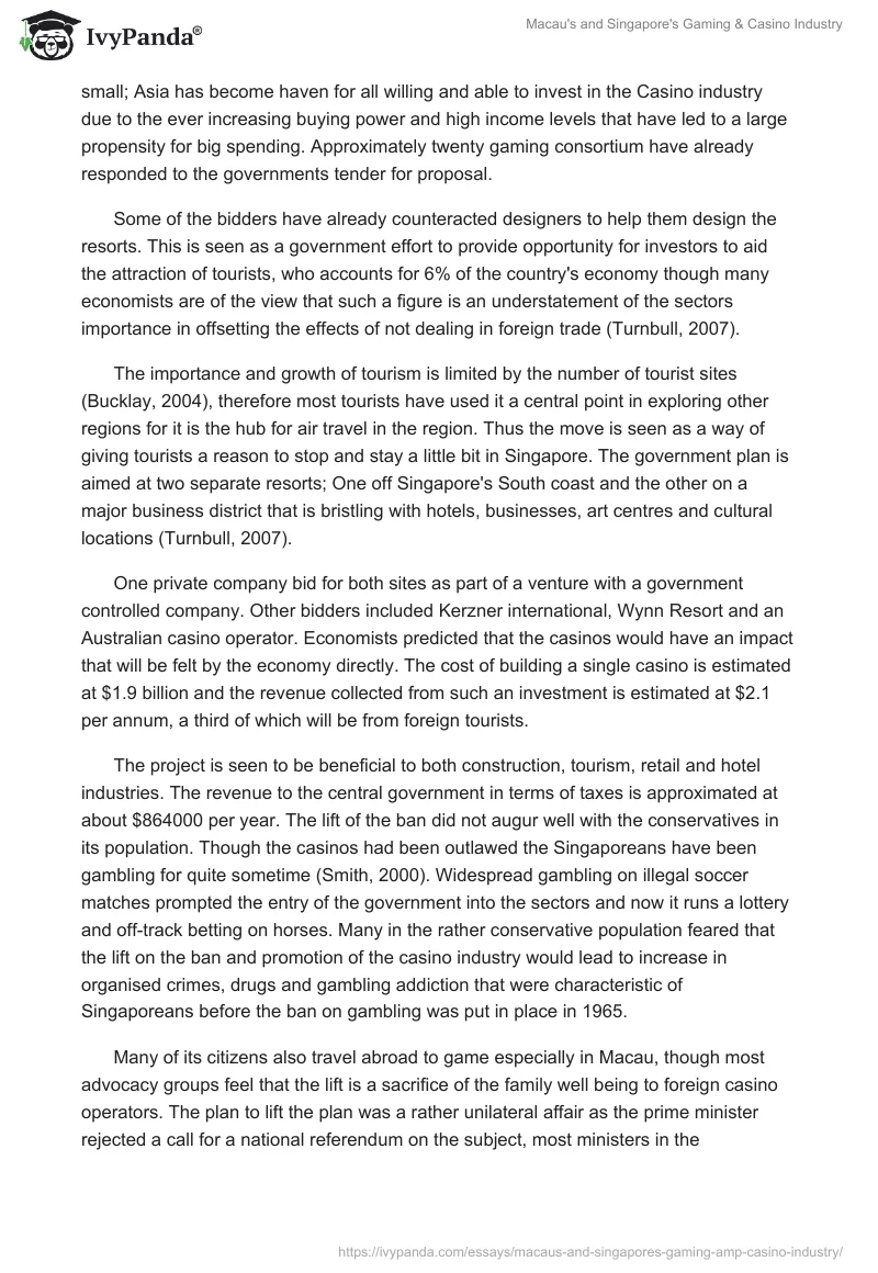 Macau's and Singapore's Gaming & Casino Industry. Page 5