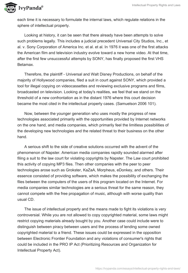 Intellectual Property Rights and Laws. Page 2