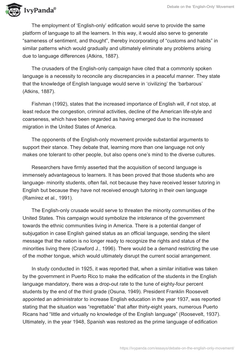 Debate on the ‘English-Only’ Movement. Page 2