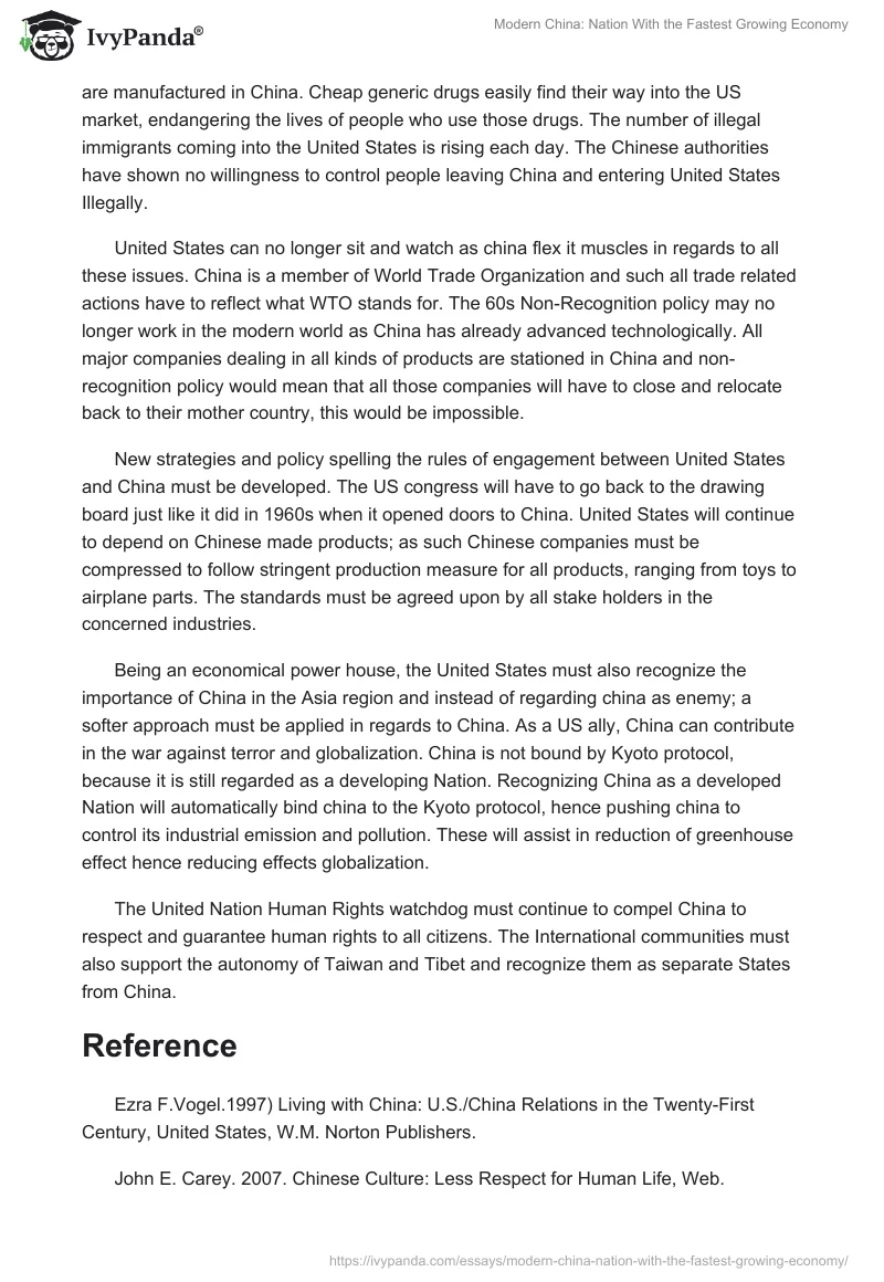 Modern China: Nation With the Fastest Growing Economy. Page 3