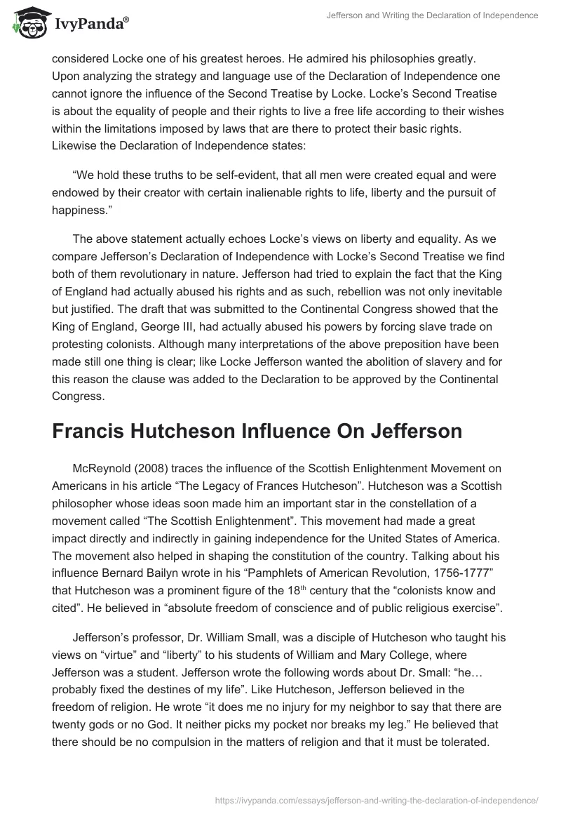 Jefferson and Writing the Declaration of Independence. Page 2