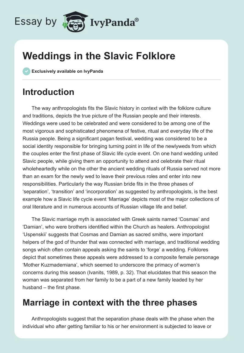 Weddings in the Slavic Folklore. Page 1