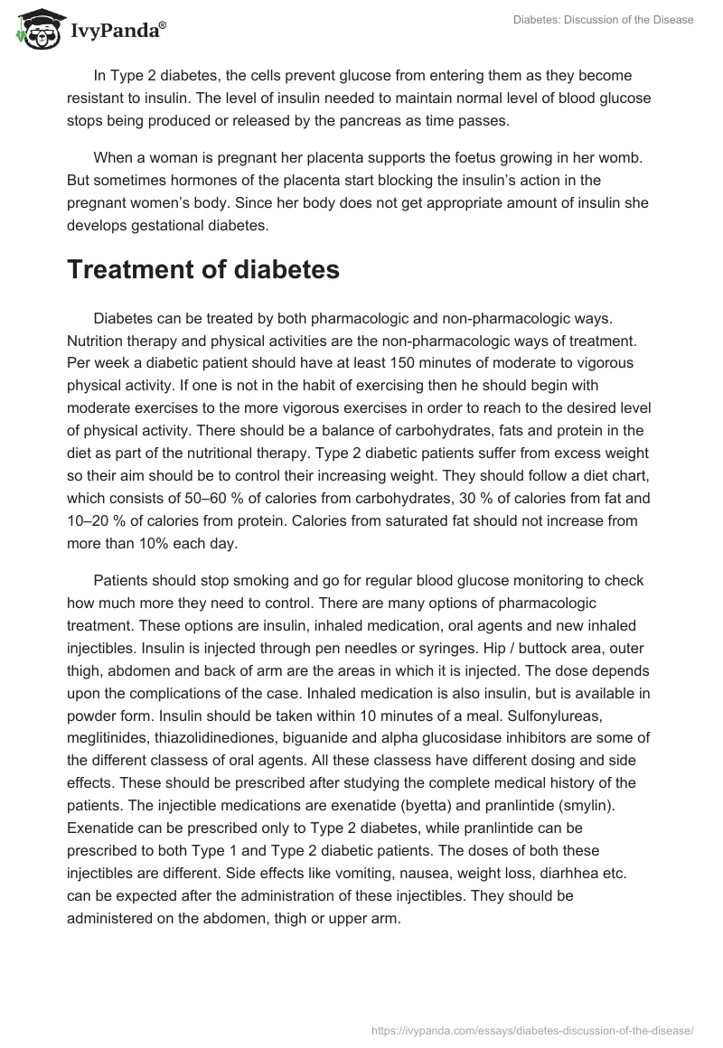 Diabetes: Discussion of the Disease. Page 3