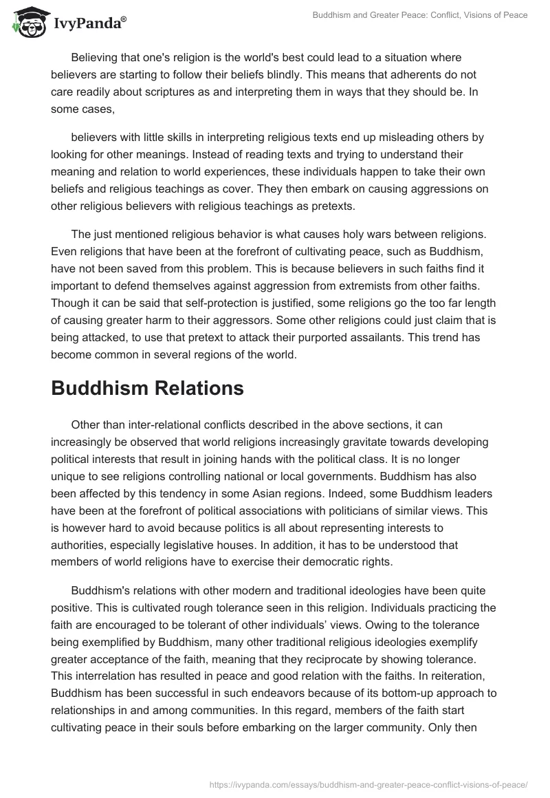 Buddhism and Greater Peace: Conflict, Visions of Peace. Page 3