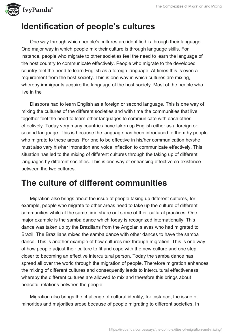 The Complexities of Migration and Mixing. Page 2