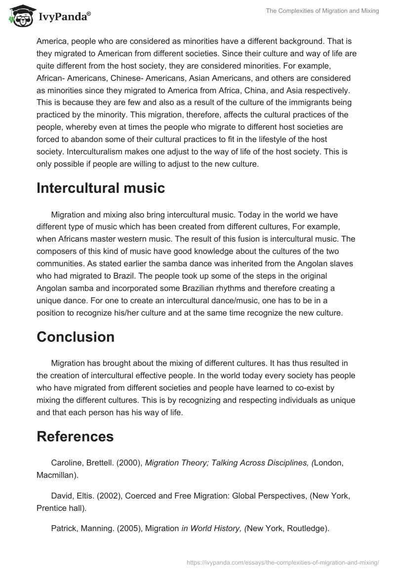The Complexities of Migration and Mixing. Page 3