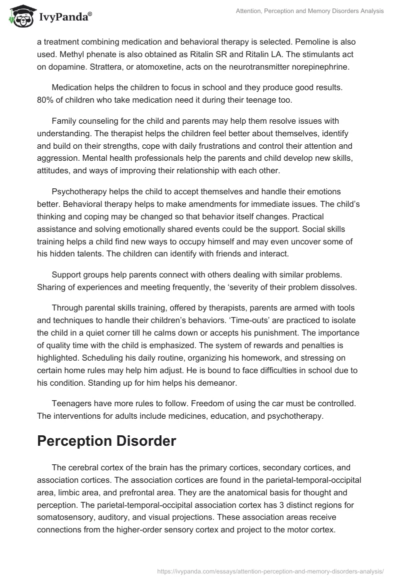 Attention, Perception and Memory Disorders Analysis. Page 3
