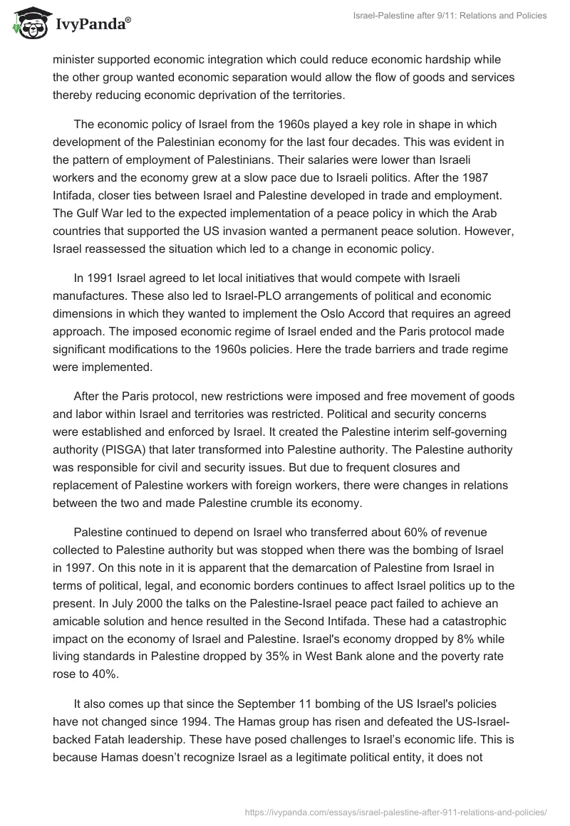 Israel-Palestine after 9/11: Relations and Policies. Page 3
