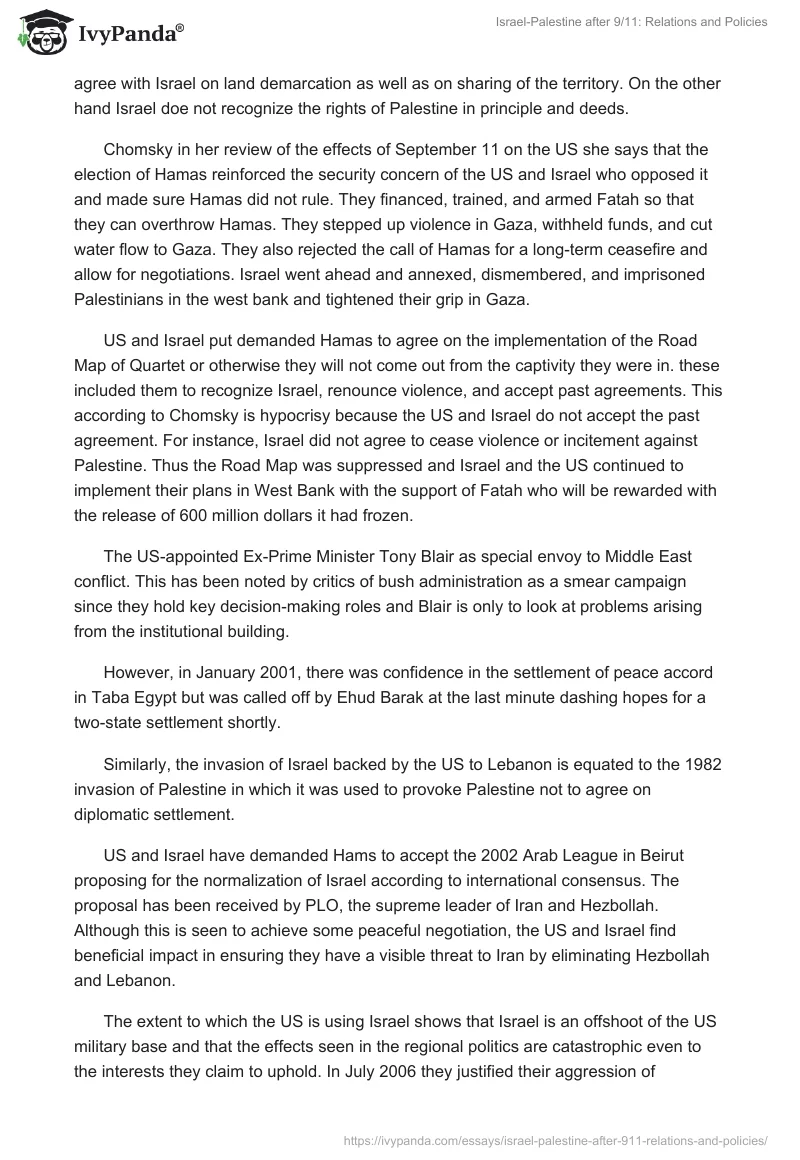 Israel-Palestine after 9/11: Relations and Policies. Page 4