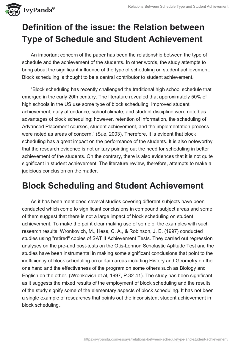 Relations Between Schedule Type and Student Achievement. Page 2
