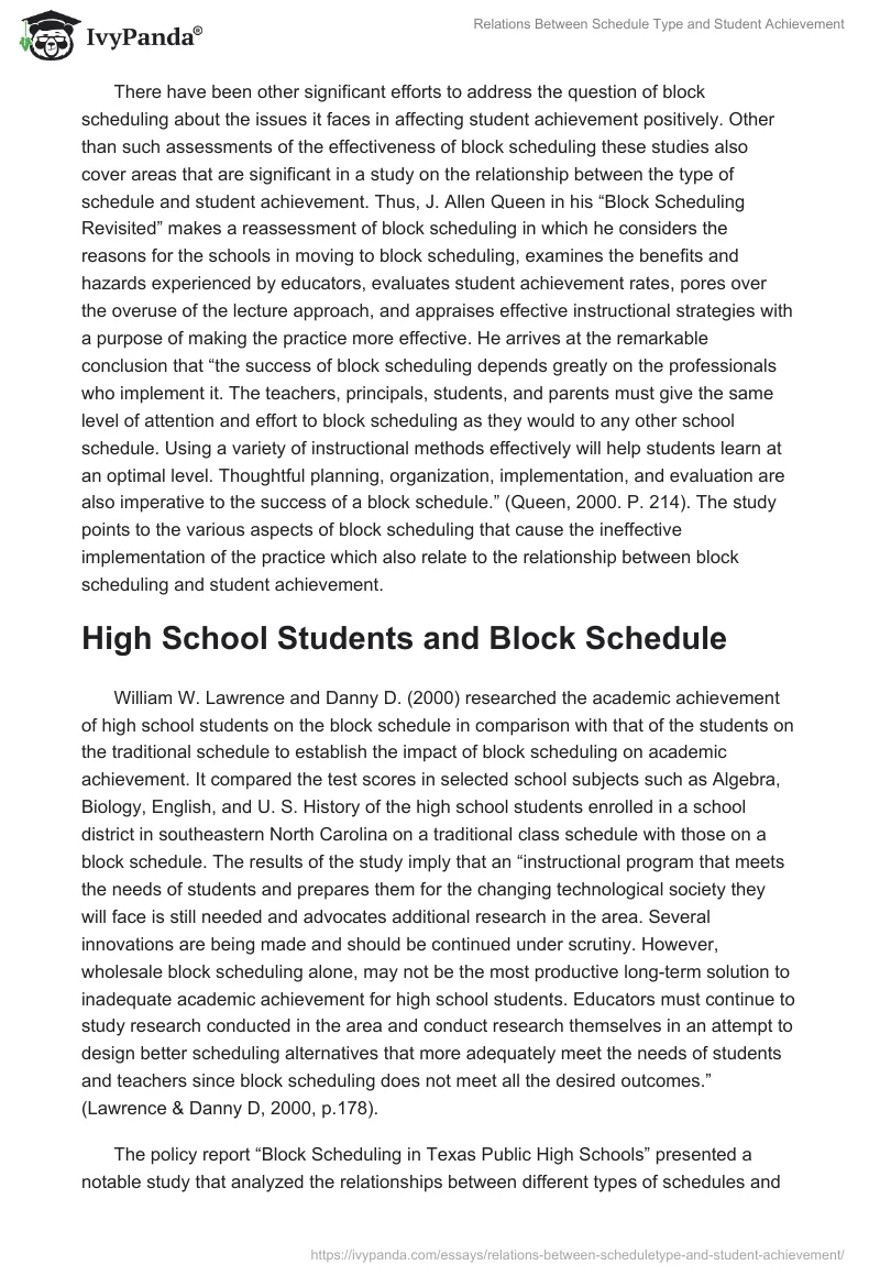Relations Between Schedule Type and Student Achievement. Page 5