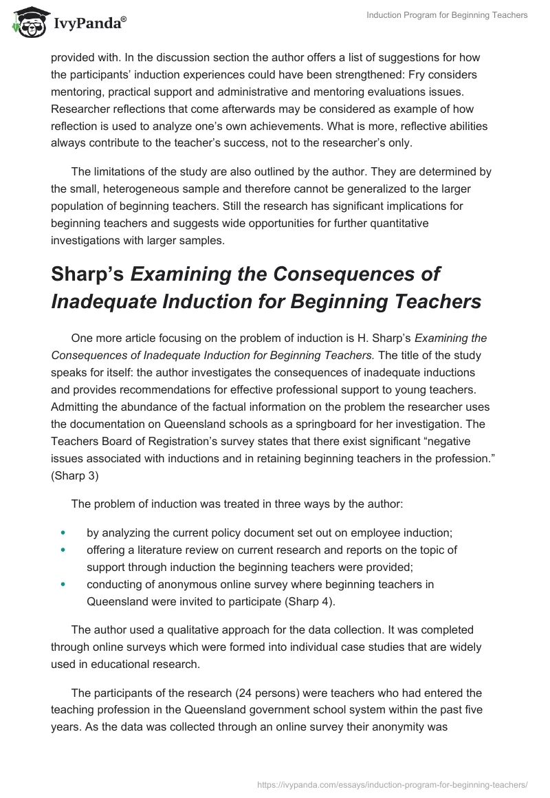 Induction Program for Beginning Teachers. Page 5