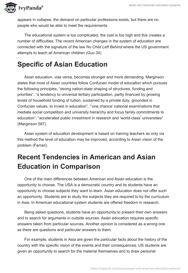 Asian and American education systems. Page 2