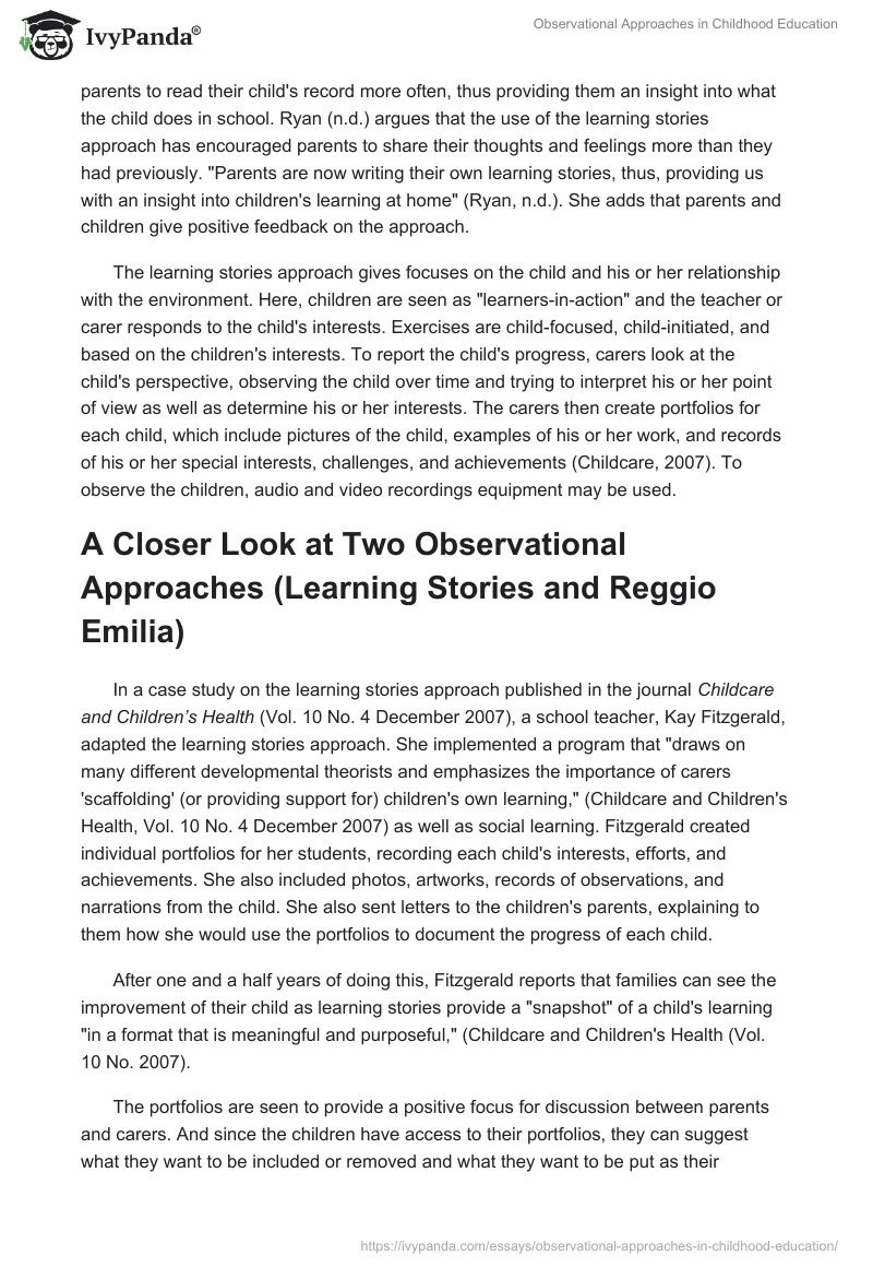 Observational Approaches in Childhood Education. Page 3