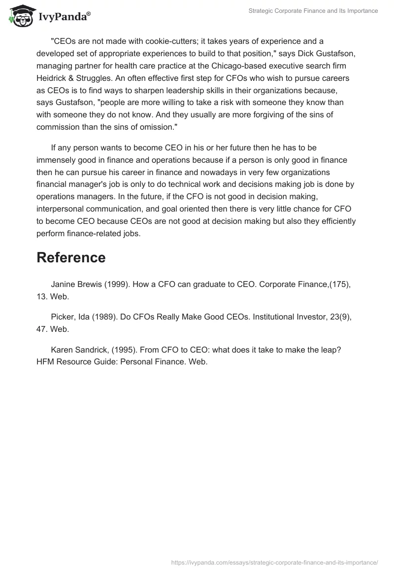 Strategic Corporate Finance and Its Importance. Page 2