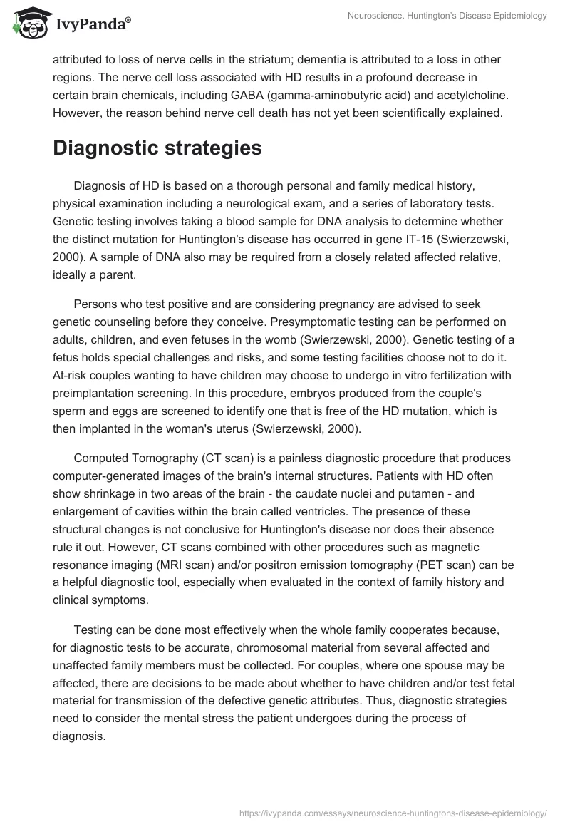 Neuroscience. Huntington’s Disease Epidemiology. Page 4
