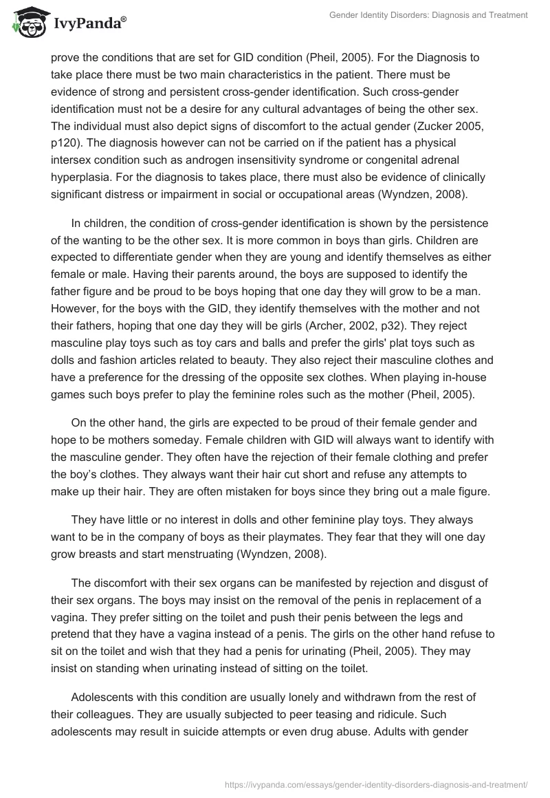 Gender Identity Disorders: Diagnosis and Treatment. Page 2