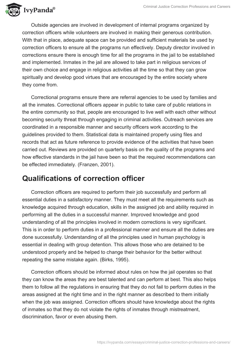 Criminal Justice Correction Professions and Careers. Page 4
