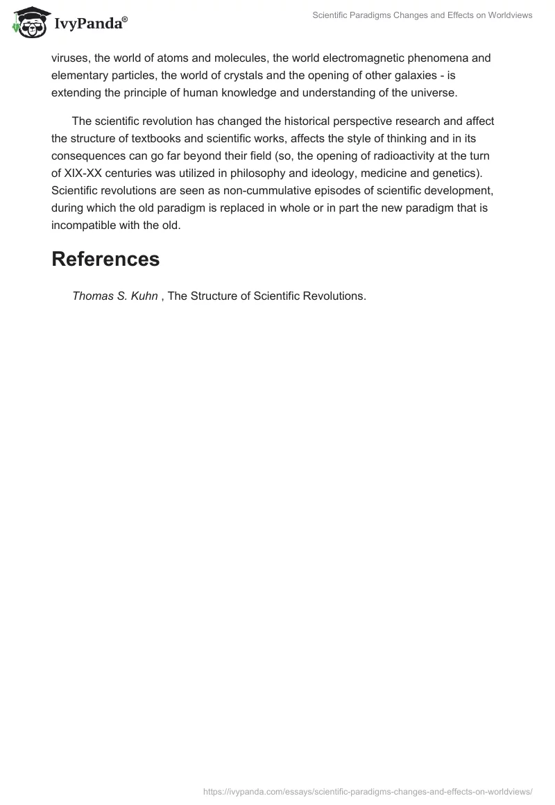 Scientific Paradigms Changes and Effects on Worldviews. Page 3