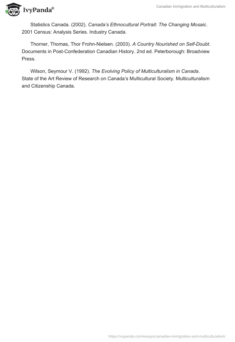 Canadian Immigration and Multiculturalism. Page 4