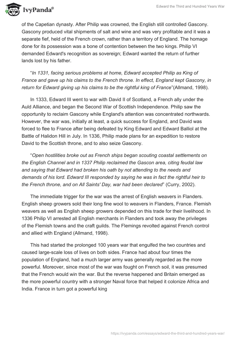 Edward the Third and Hundred Years War. Page 3