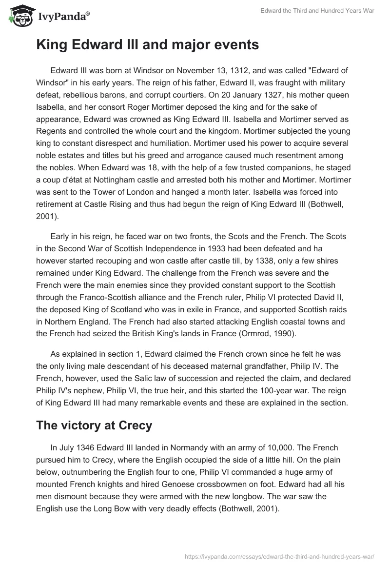 Edward the Third and Hundred Years War. Page 4