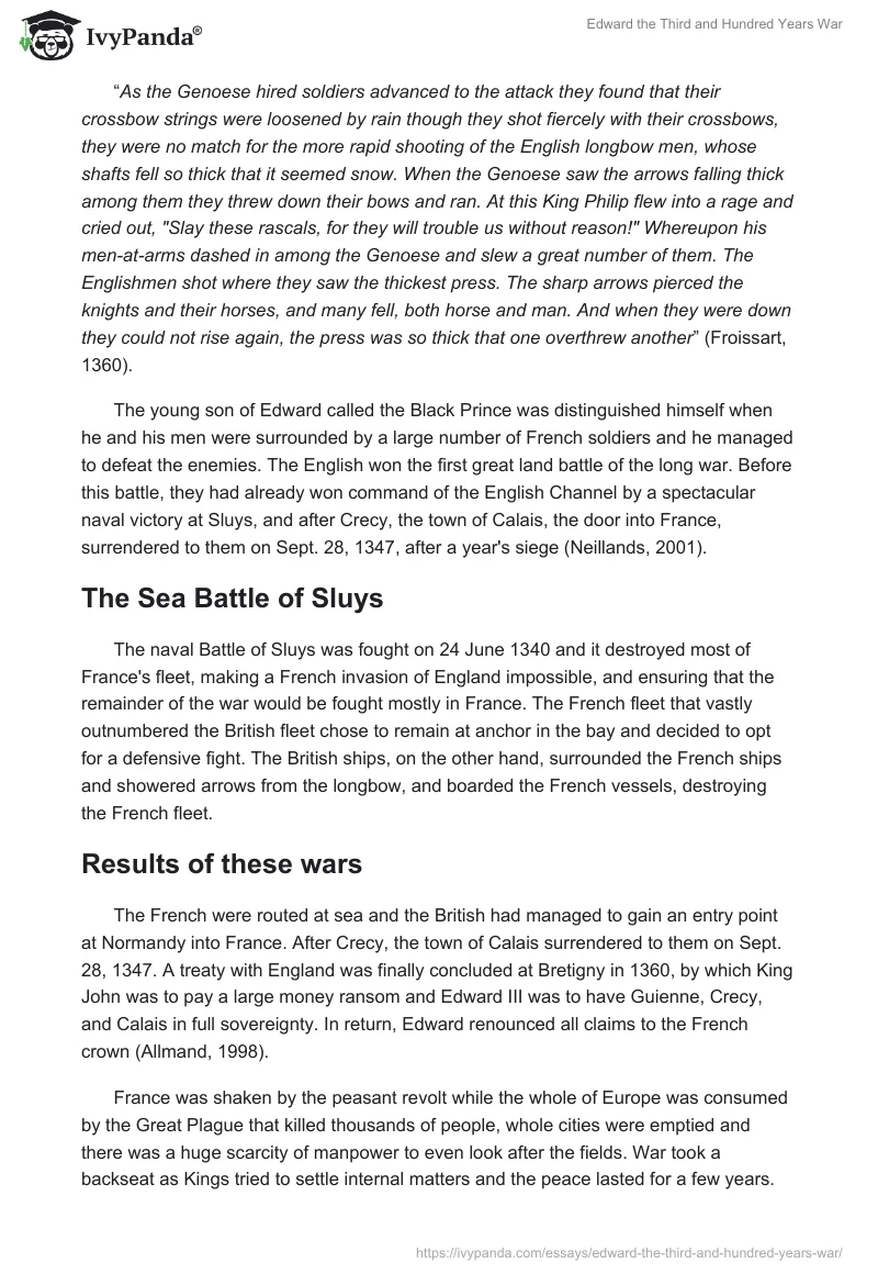Edward the Third and Hundred Years War. Page 5