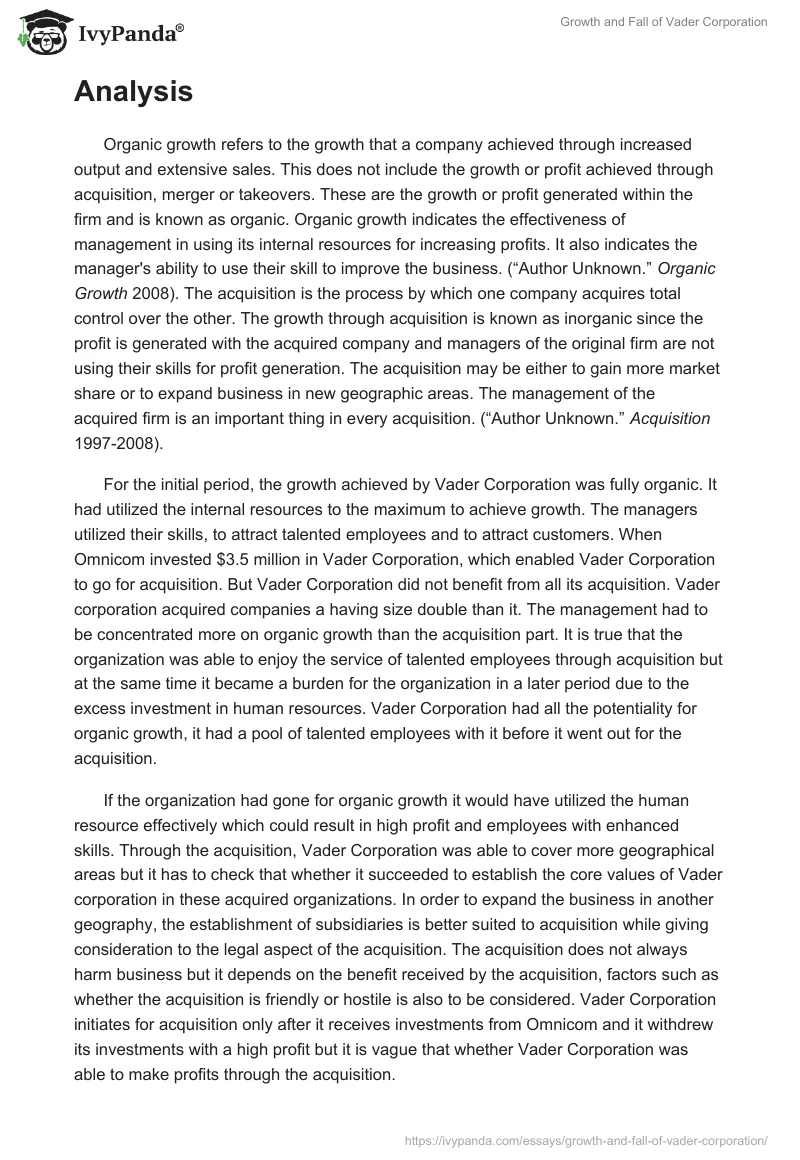 Growth and Fall of Vader Corporation. Page 3