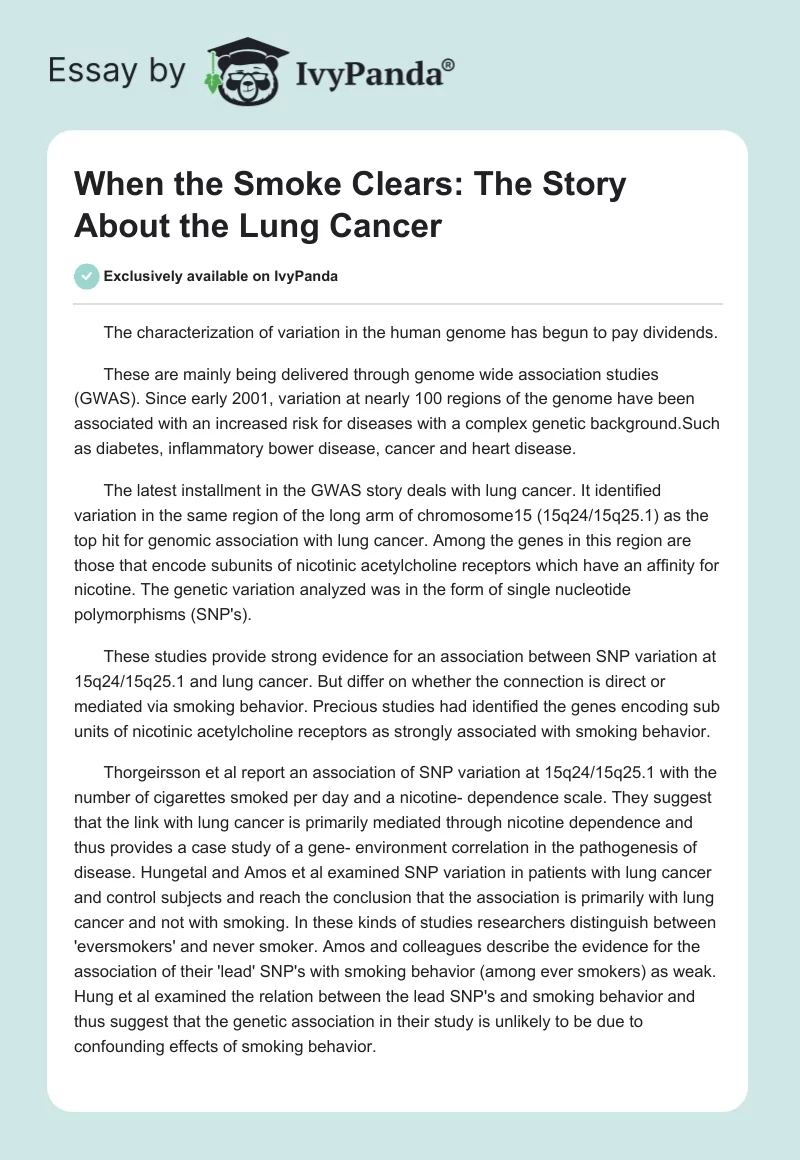 conclusion for lung cancer essay