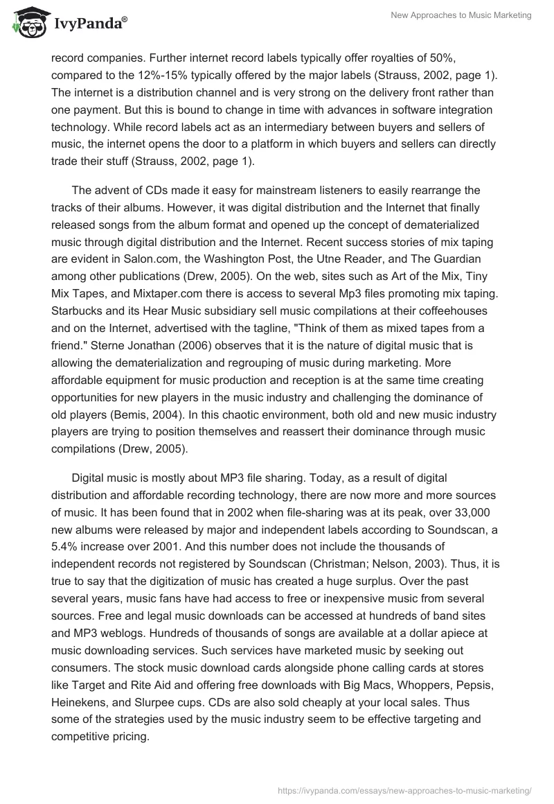 New Approaches to Music Marketing. Page 2