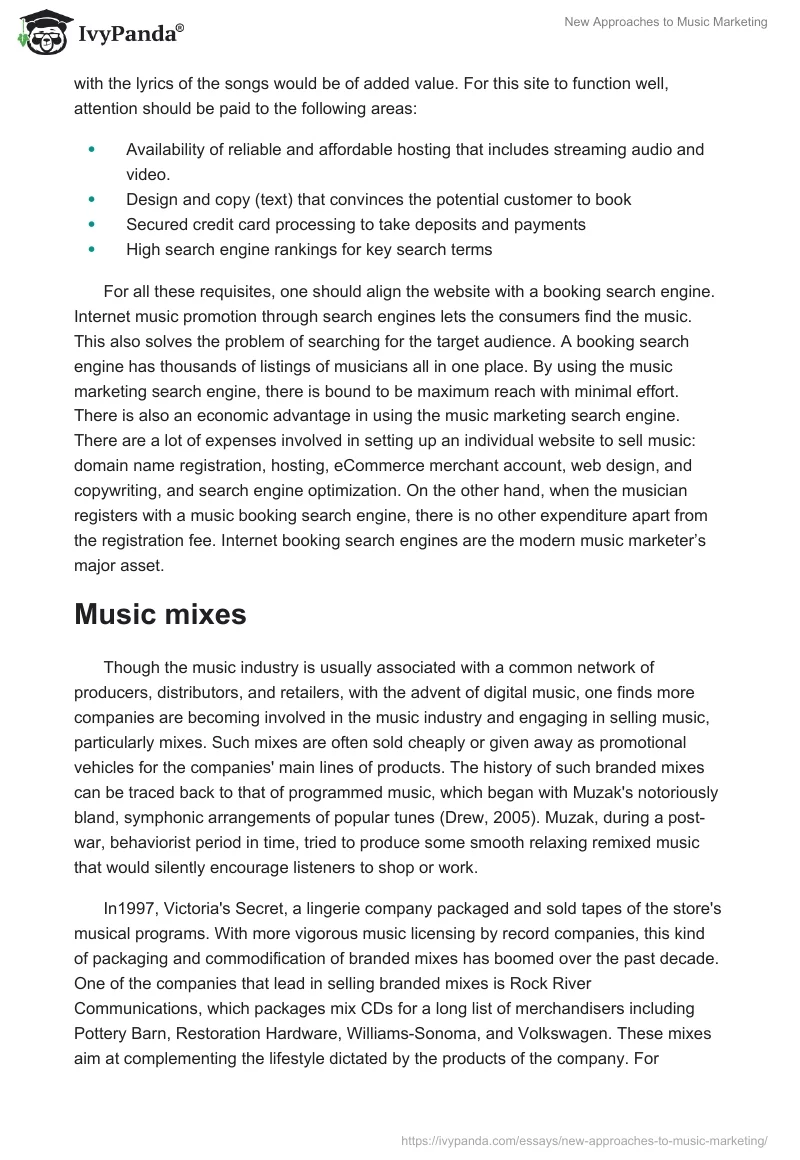 New Approaches to Music Marketing. Page 4