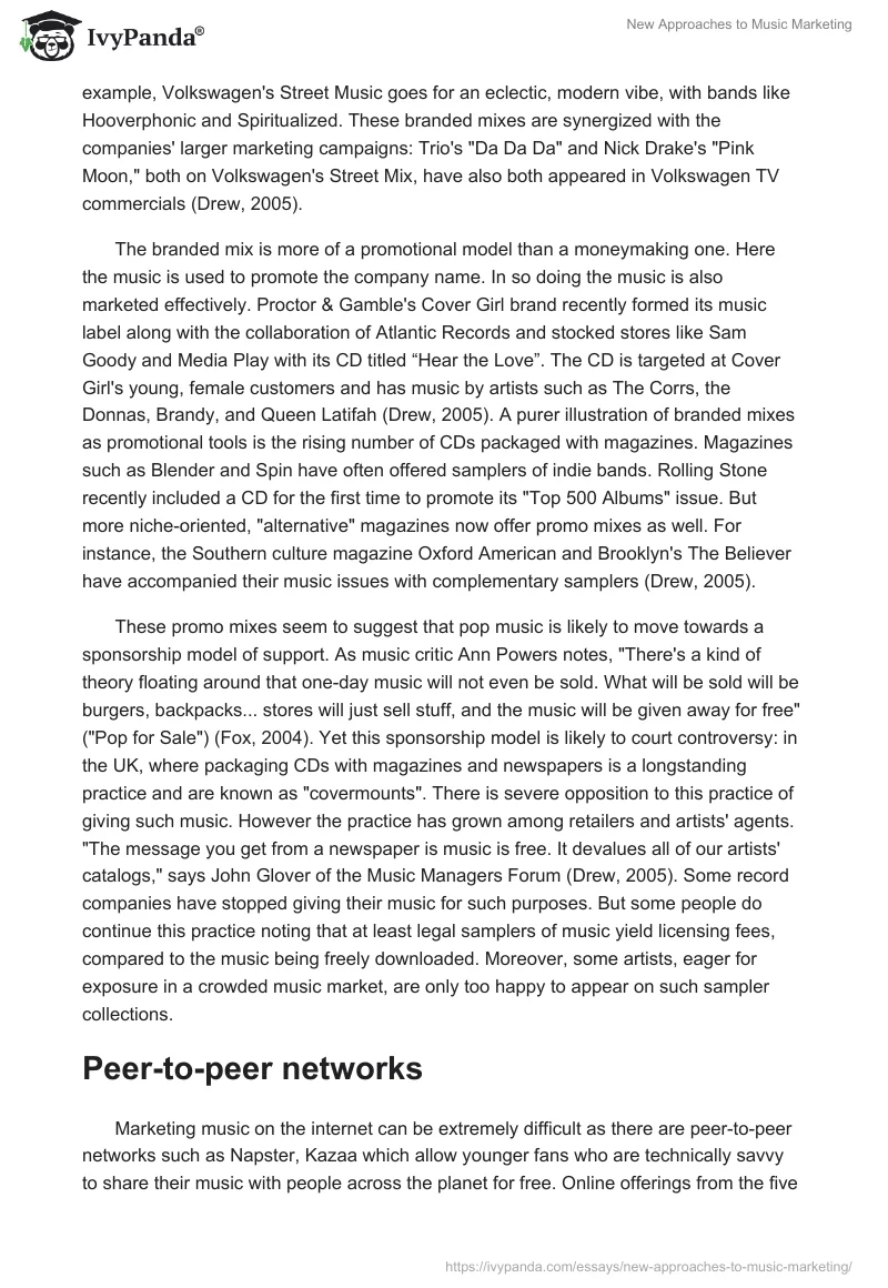 New Approaches to Music Marketing. Page 5