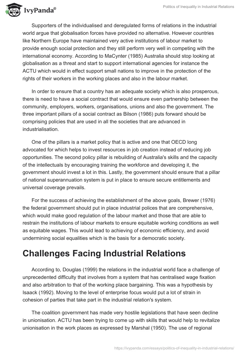 Politics of Inequality in Industrial Relations. Page 2