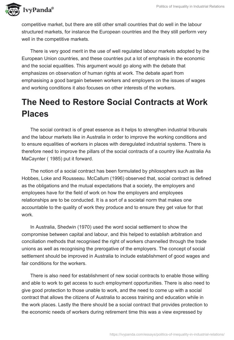 Politics of Inequality in Industrial Relations. Page 4