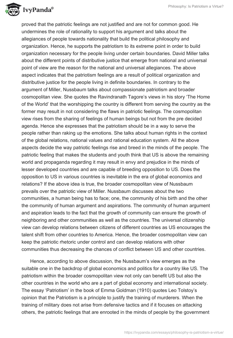 Philosophy: Is Patriotism a Virtue?. Page 3