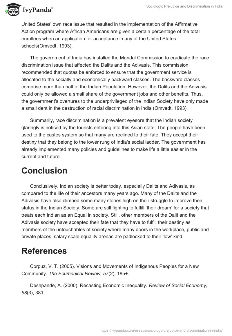 Sociology: Prejudice and Discrimination in India. Page 3