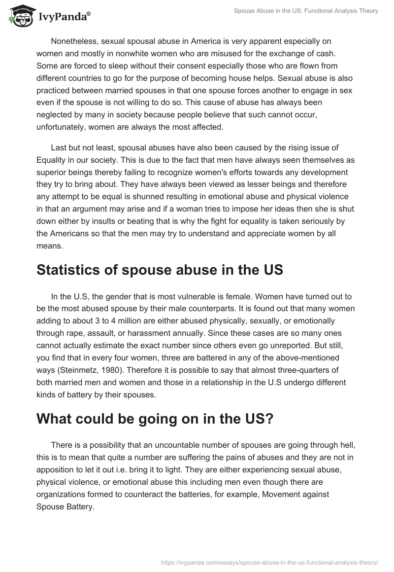 Spouse Abuse in the US: Functional Analysis Theory. Page 3