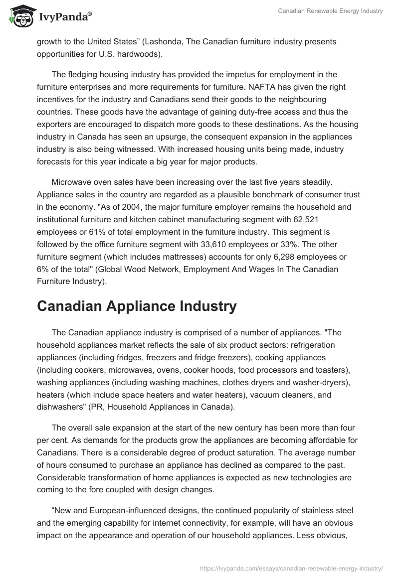 Canadian Renewable Energy Industry. Page 4