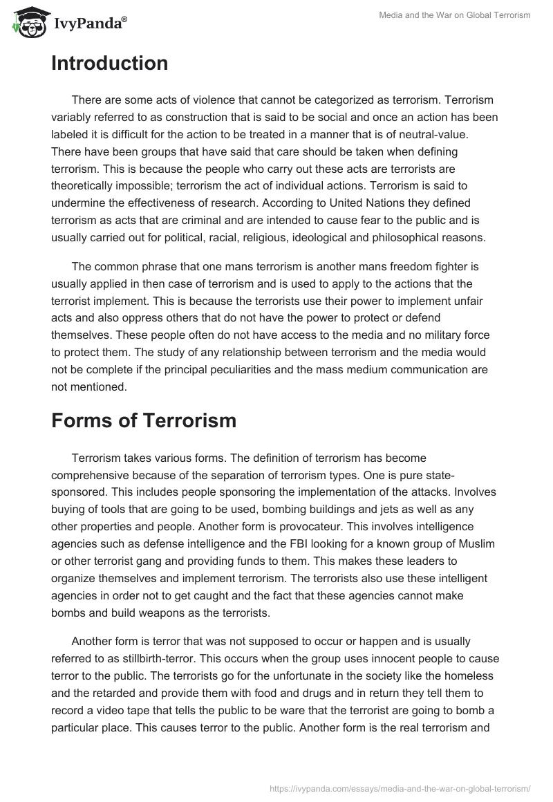 Media and the War on Global Terrorism. Page 2