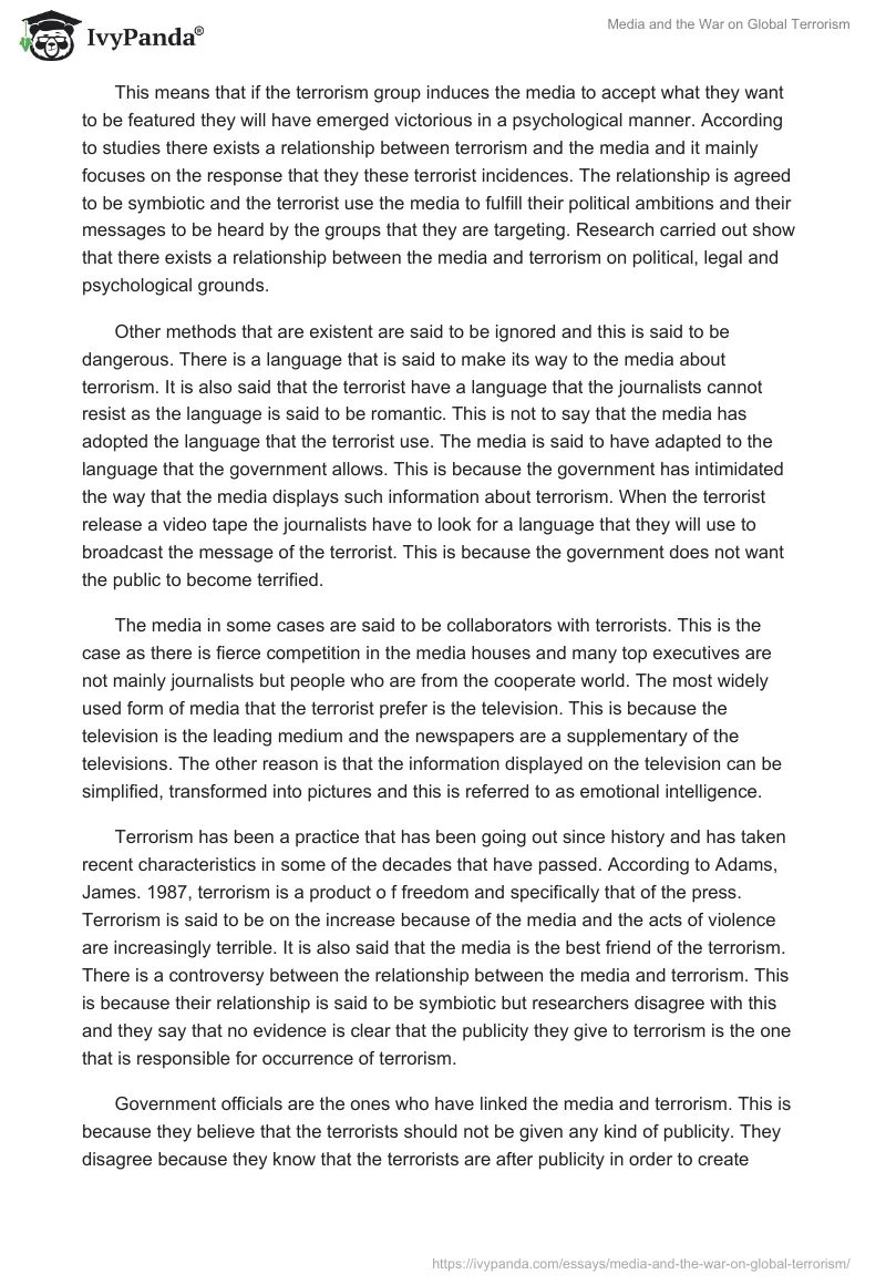 Media and the War on Global Terrorism. Page 4