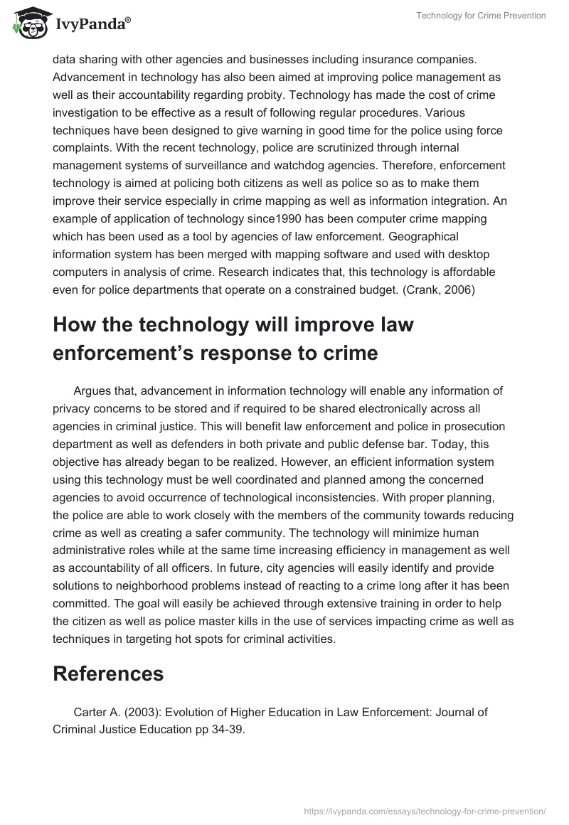 Technology for Crime Prevention. Page 2