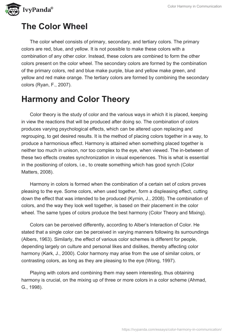 Color Harmony in Communication. Page 2