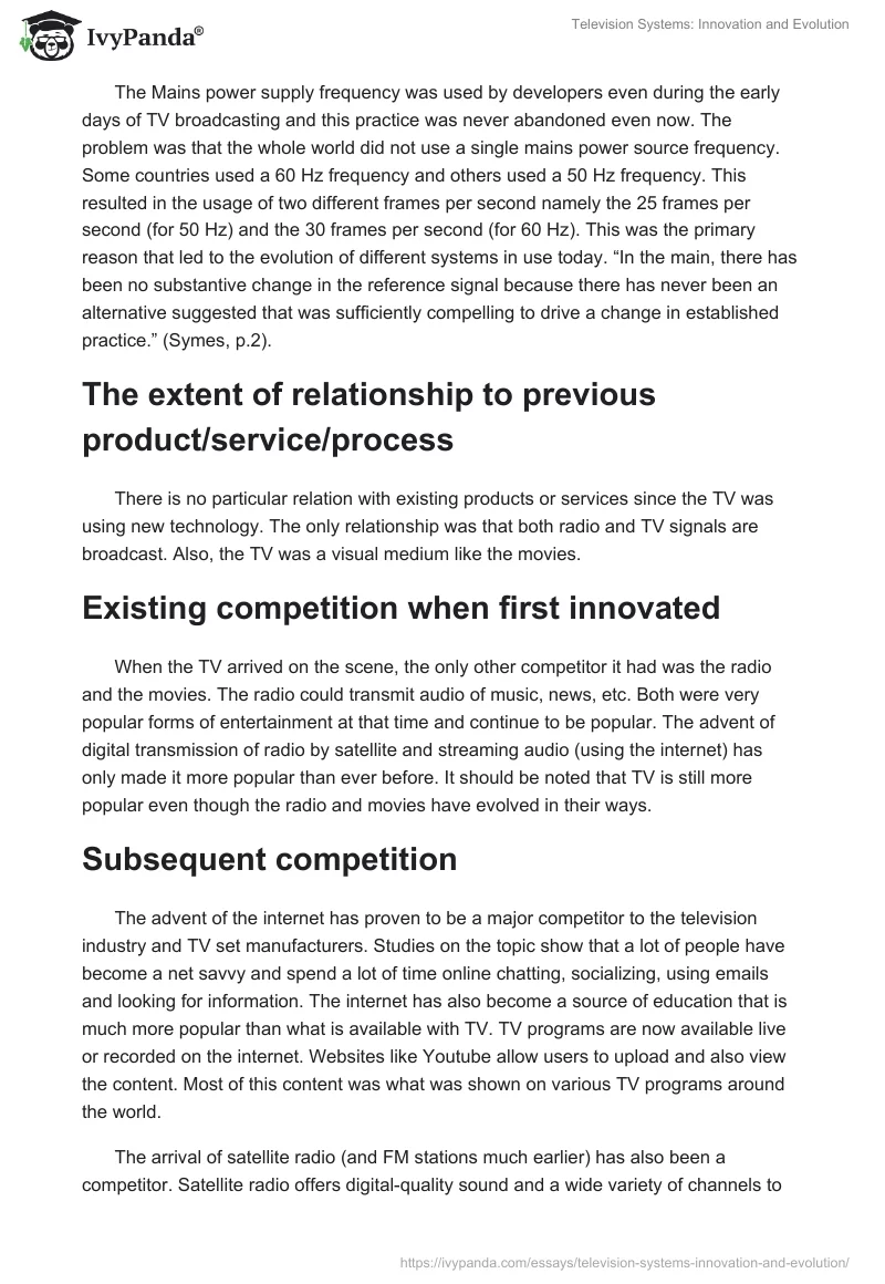 Television Systems: Innovation and Evolution. Page 4