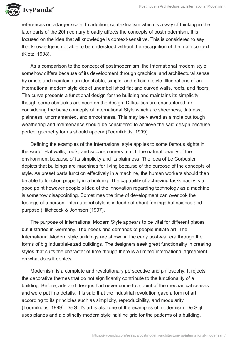 Postmodern Architecture vs. International Modernism. Page 3