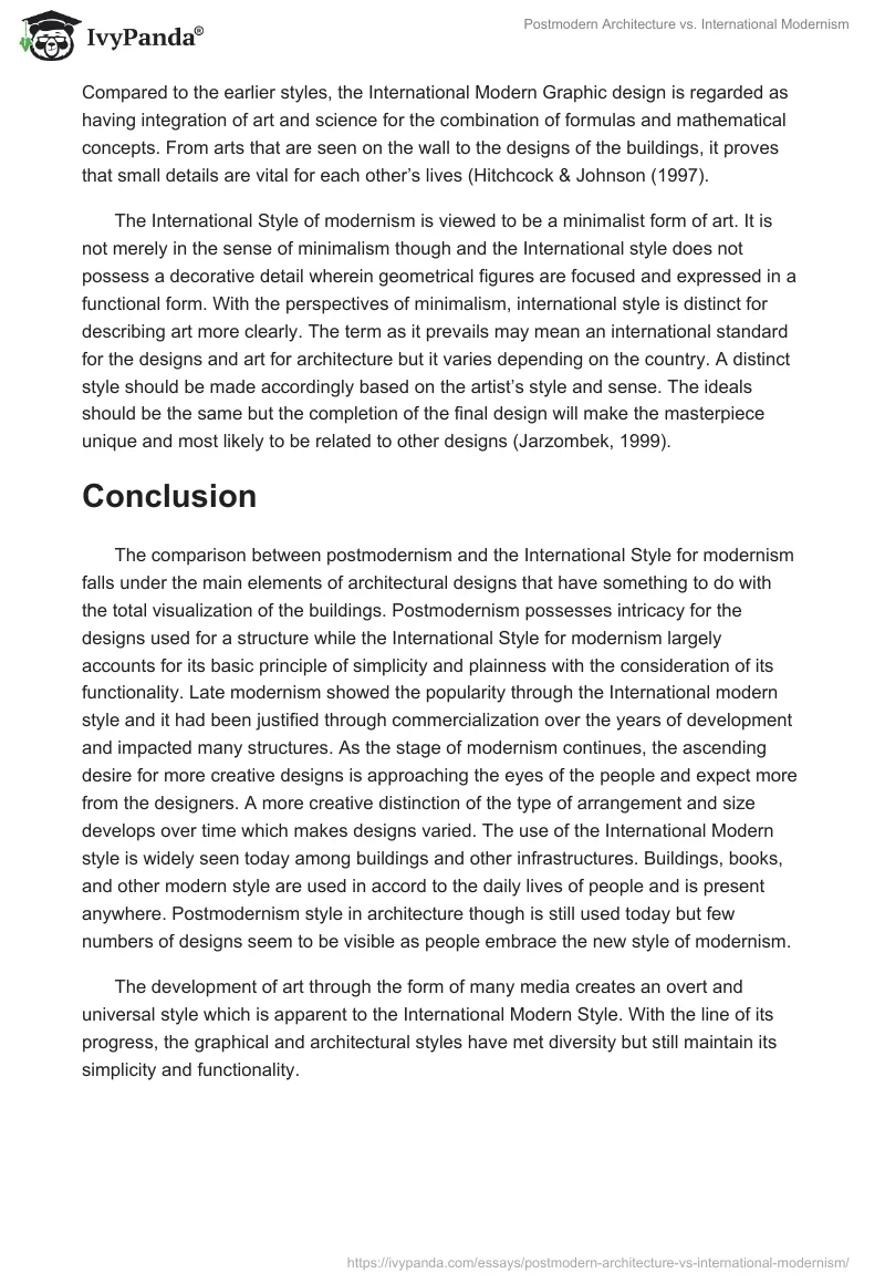Postmodern Architecture vs. International Modernism. Page 4