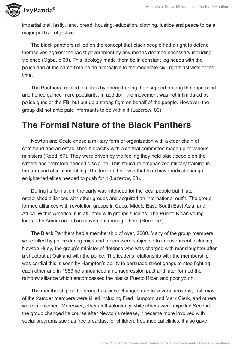 Rhetoric of Social Movements. The Black Panthers. Page 3